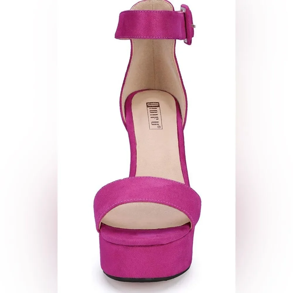 IDIFU IN5 Sabrina Platform Block Chunky High Heels Ankle Strap Heel size 7